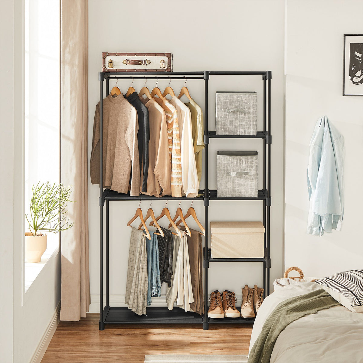 Freestanding Portable Closet With Shelves - product photo 02