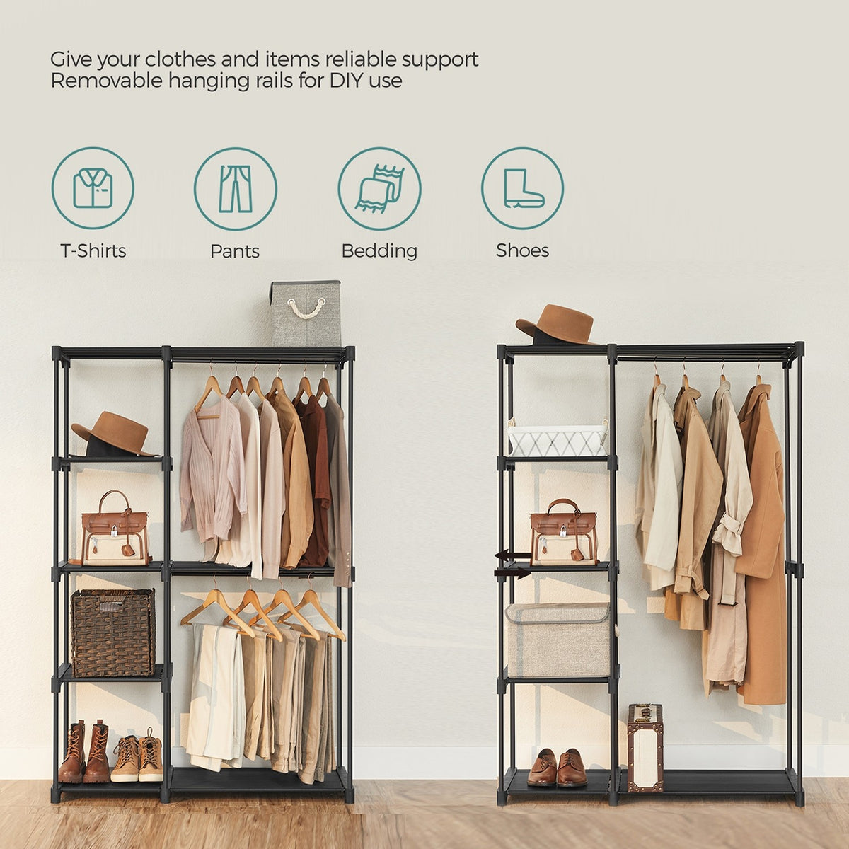 Freestanding Portable Closet With Shelves - product photo 04