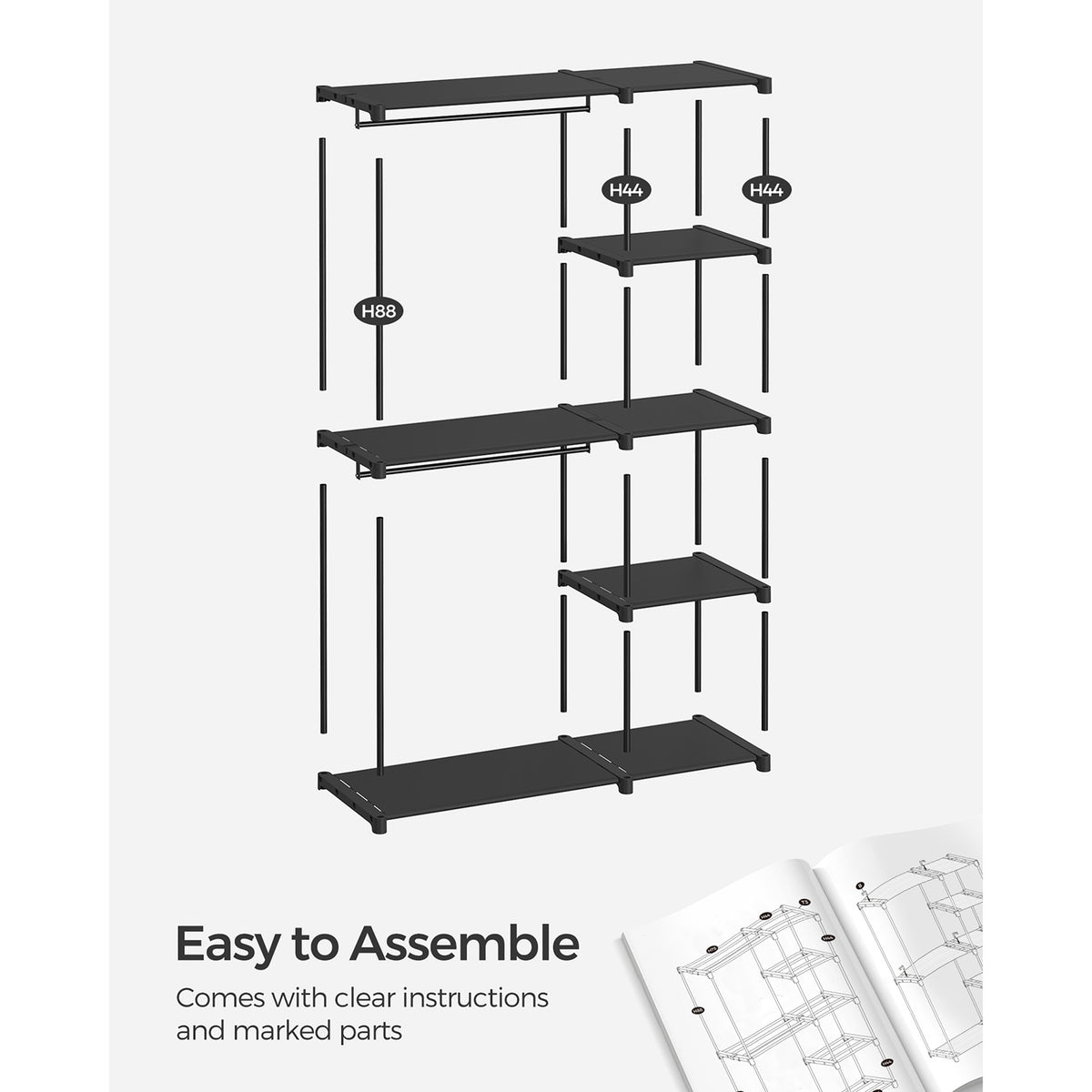 Freestanding Portable Closet With Shelves - product photo 23