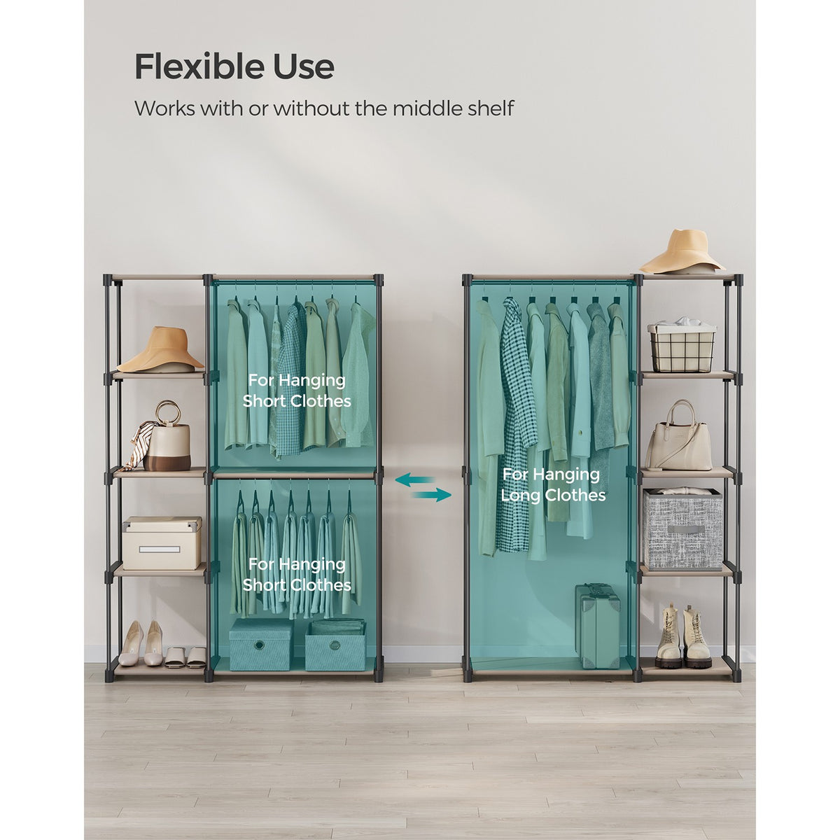 Freestanding Portable Closet With Shelves - product photo 27