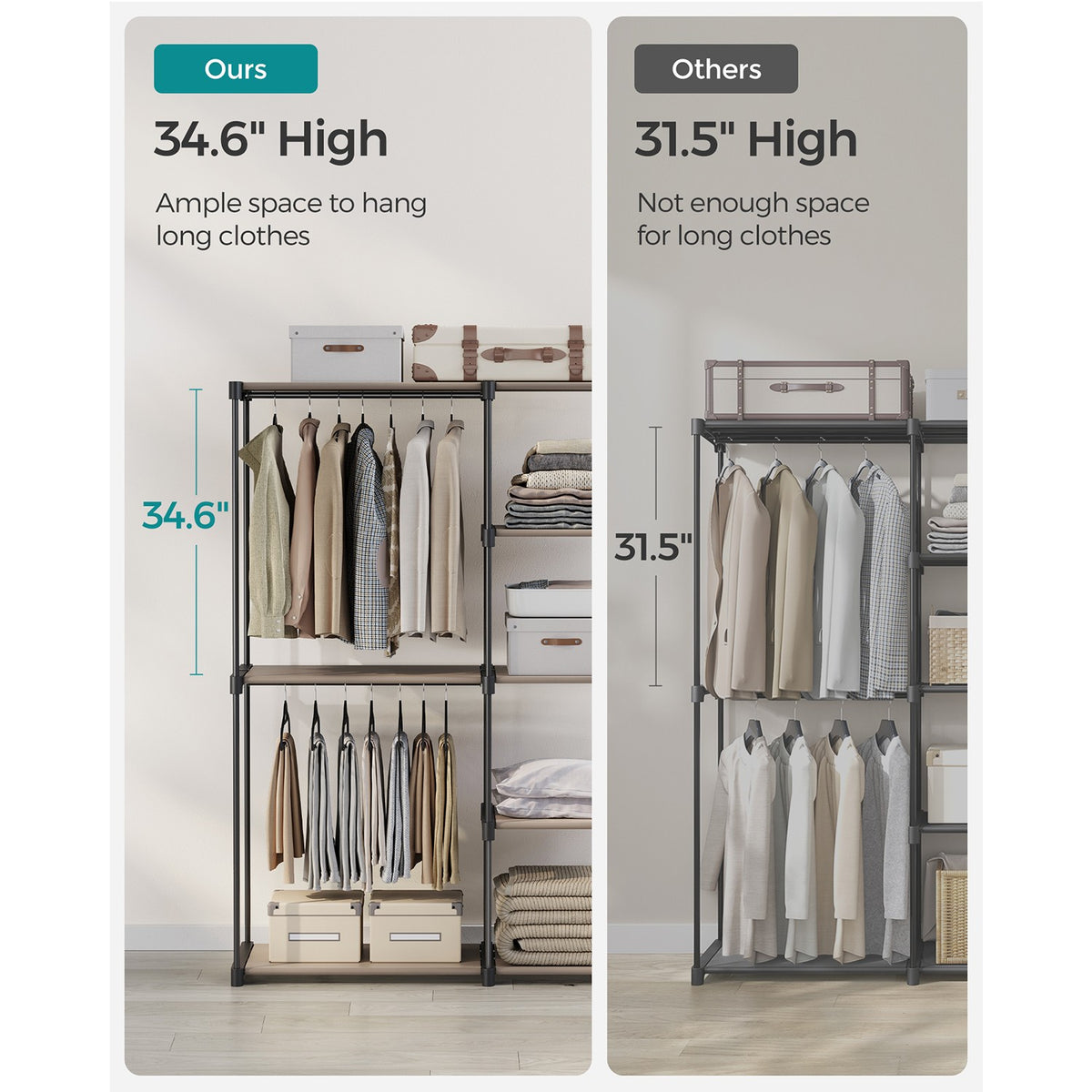 Freestanding Portable Closet With Shelves - product photo 28