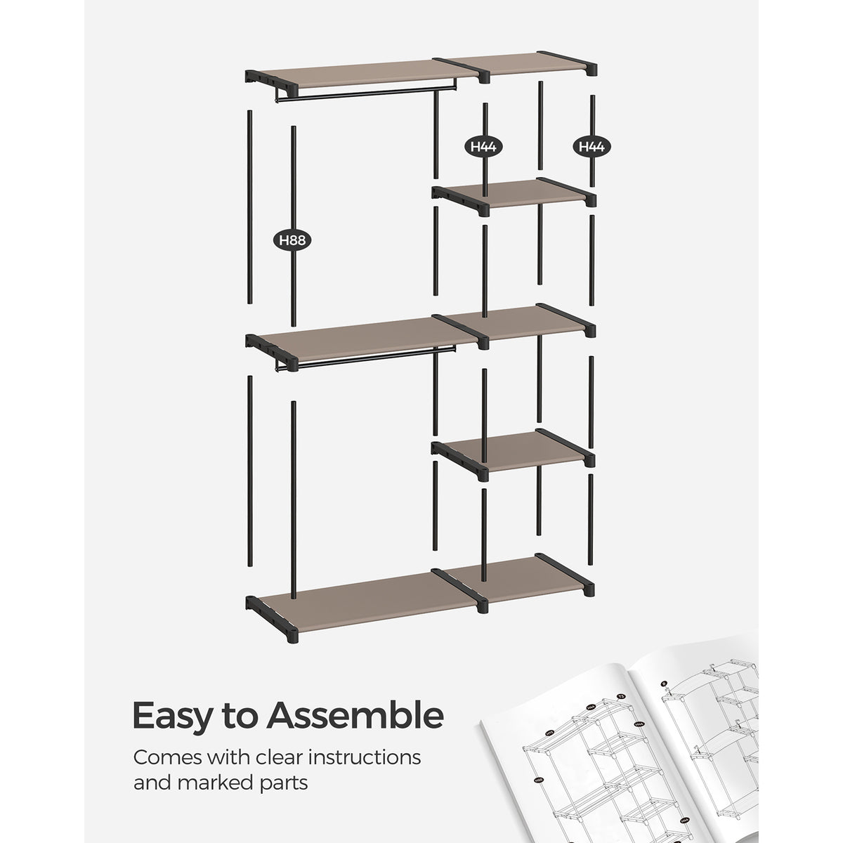 Freestanding Portable Closet With Shelves - product photo 31