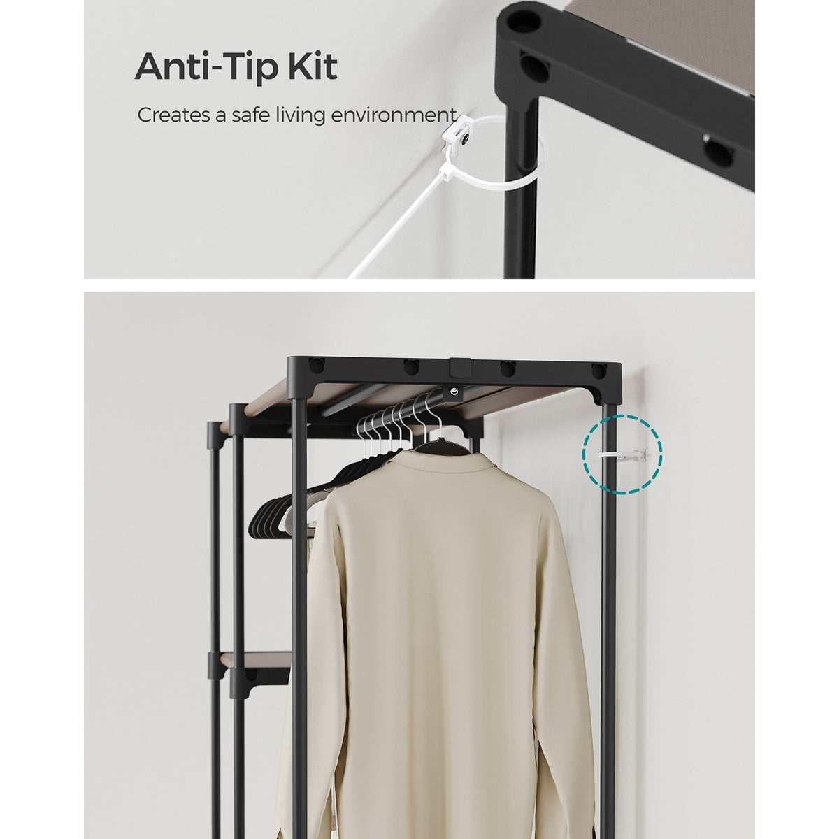 Freestanding Portable Closet With Shelves - product photo 32