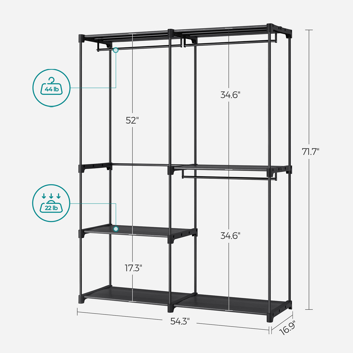 Freestanding Portable Closet With Shelves - product photo 39