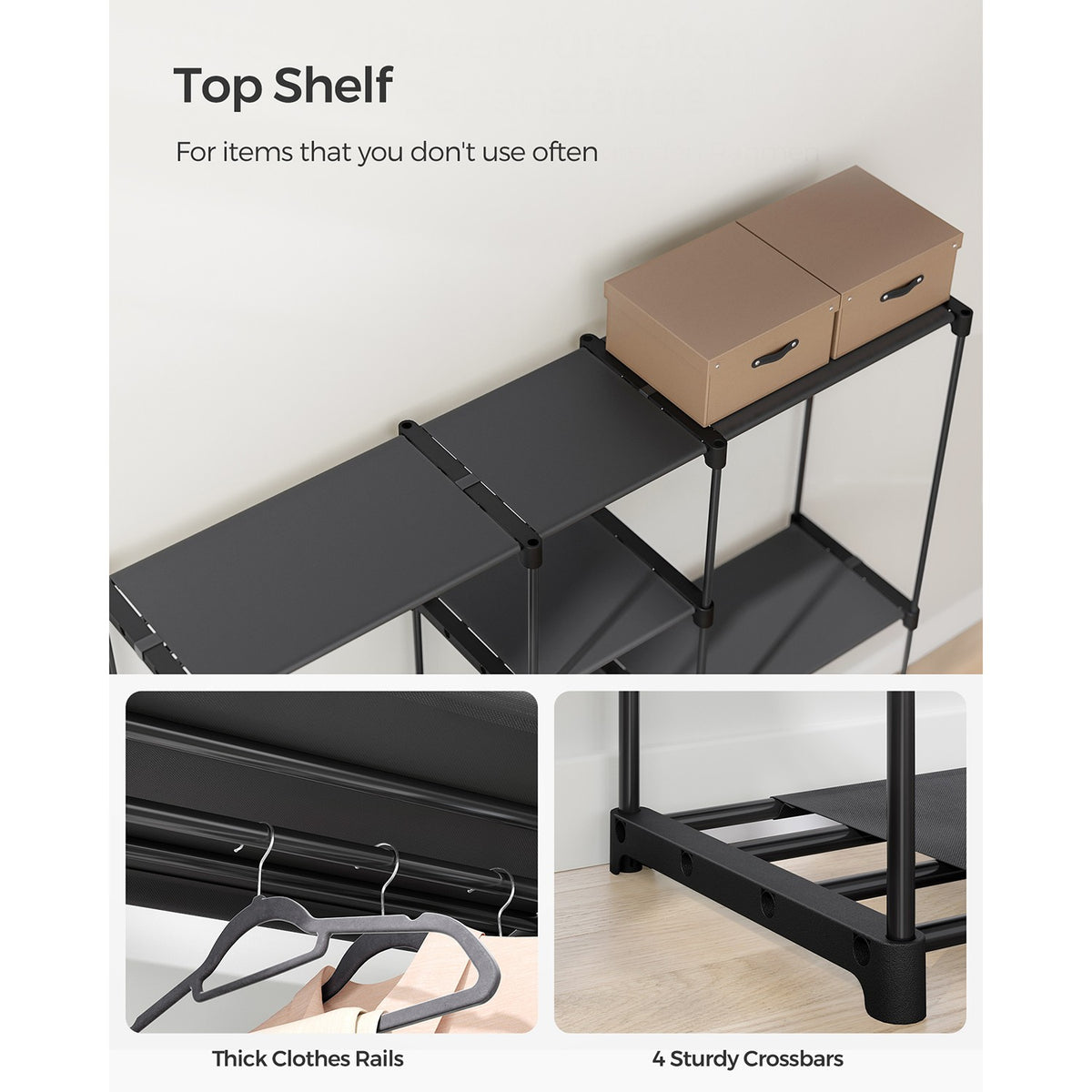 Freestanding Portable Closet With Shelves - product photo 59