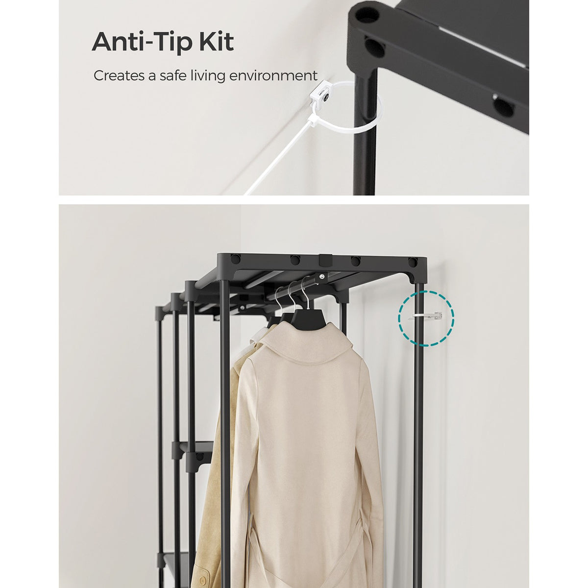 Freestanding Portable Closet With Shelves - product photo 62