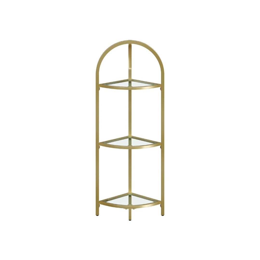 Glass Corner Shelf Stand 3 Or 5 Tier Storage Display Shelf – product view 2 | Ridgefield Furniture