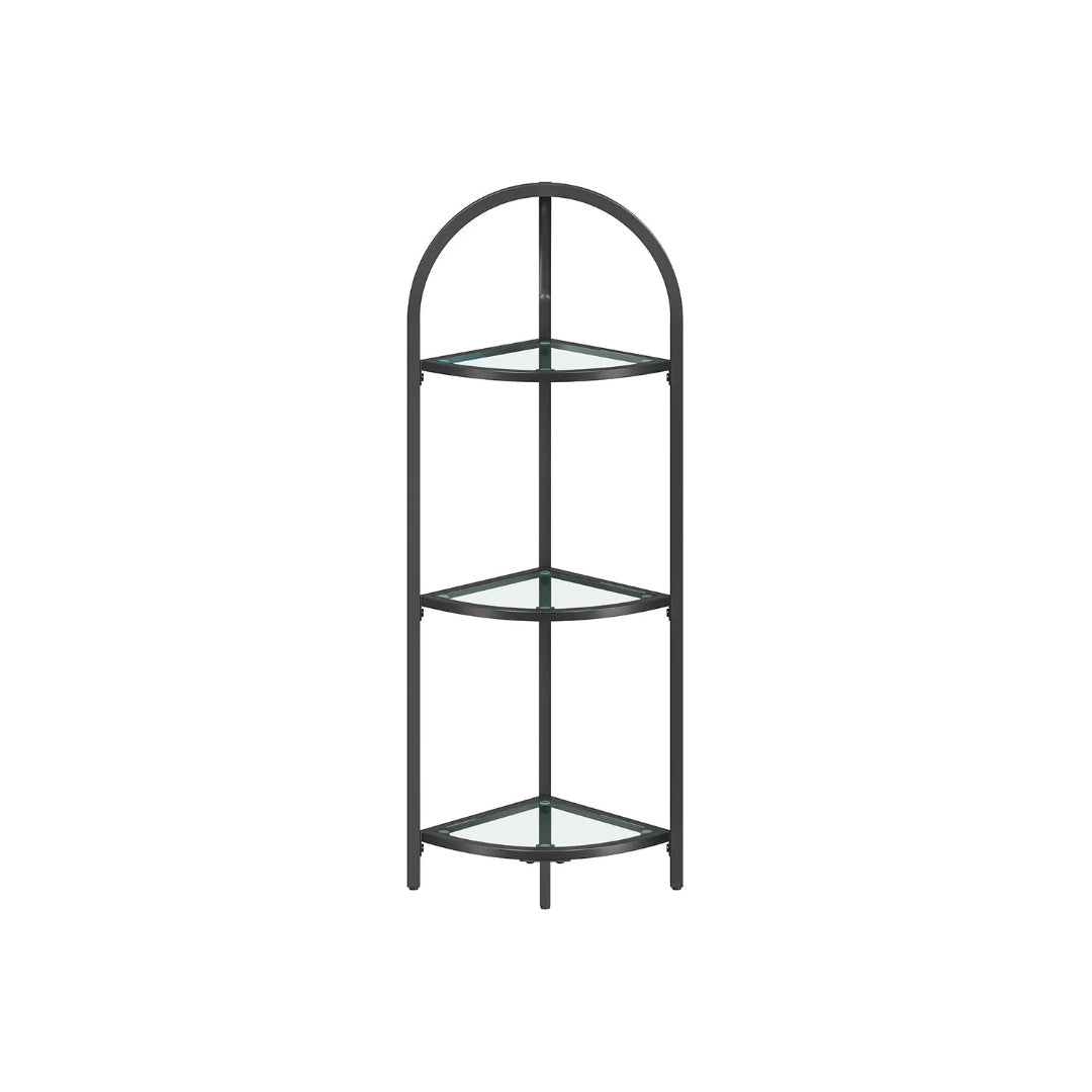 Glass Corner Shelf Stand 3 Or 5 Tier Storage Display Shelf – product view 3 | Ridgefield Furniture