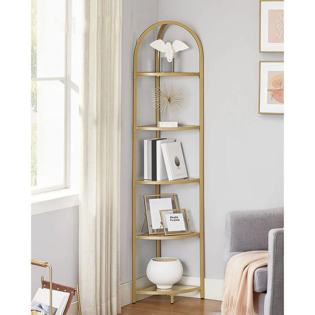 Glass Corner Shelf Stand 3 Or 5 Tier Storage Display Shelf – product view 17 | Ridgefield Furniture