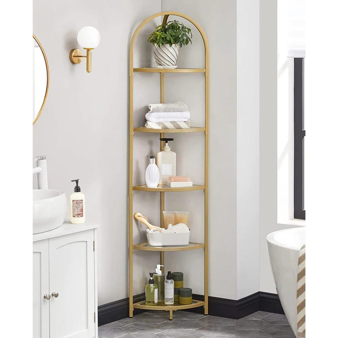 Glass Corner Shelf Stand 3 Or 5 Tier Storage Display Shelf – product view 18 | Ridgefield Furniture