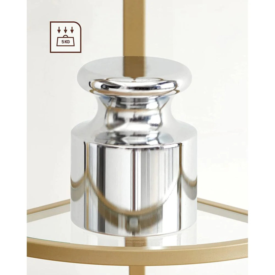 Glass Corner Shelf Stand 3 Or 5 Tier Storage Display Shelf – product view 21 | Ridgefield Furniture