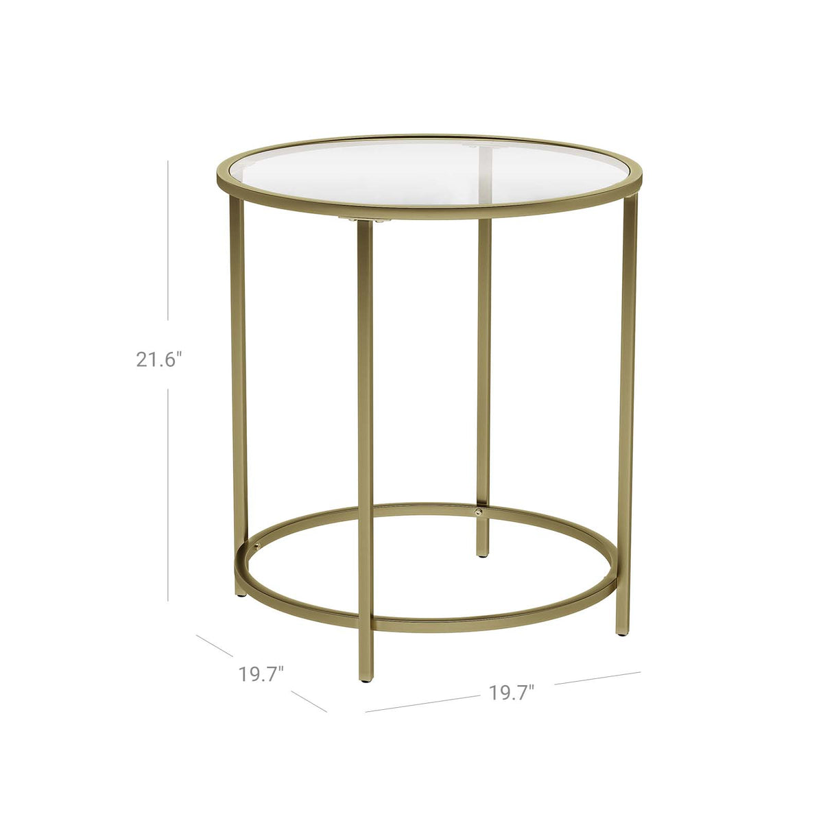 Glass End Table With Metal Frame - product photo 08