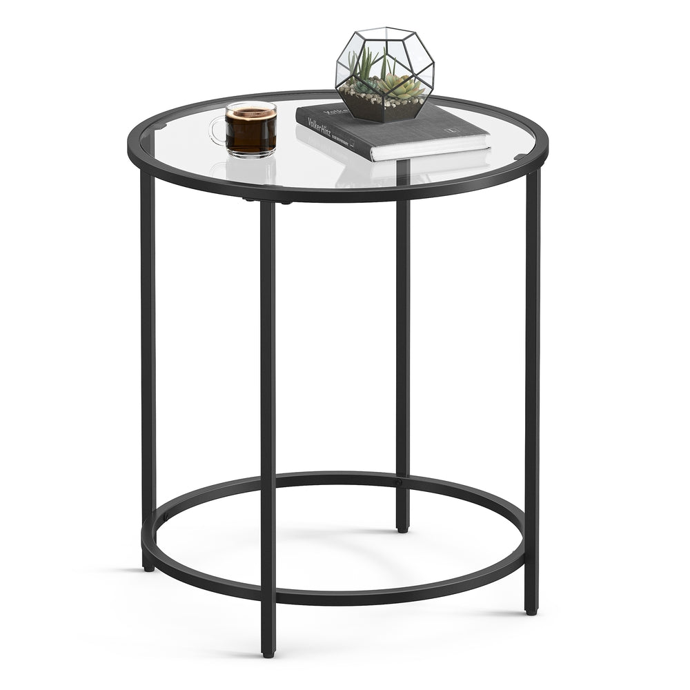 Glass End Table With Metal Frame - product photo 09