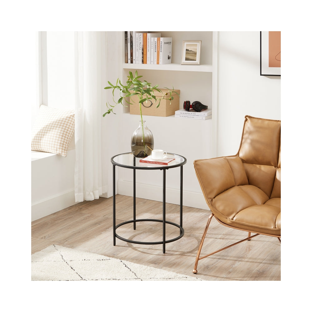 Glass End Table With Metal Frame - product photo 11