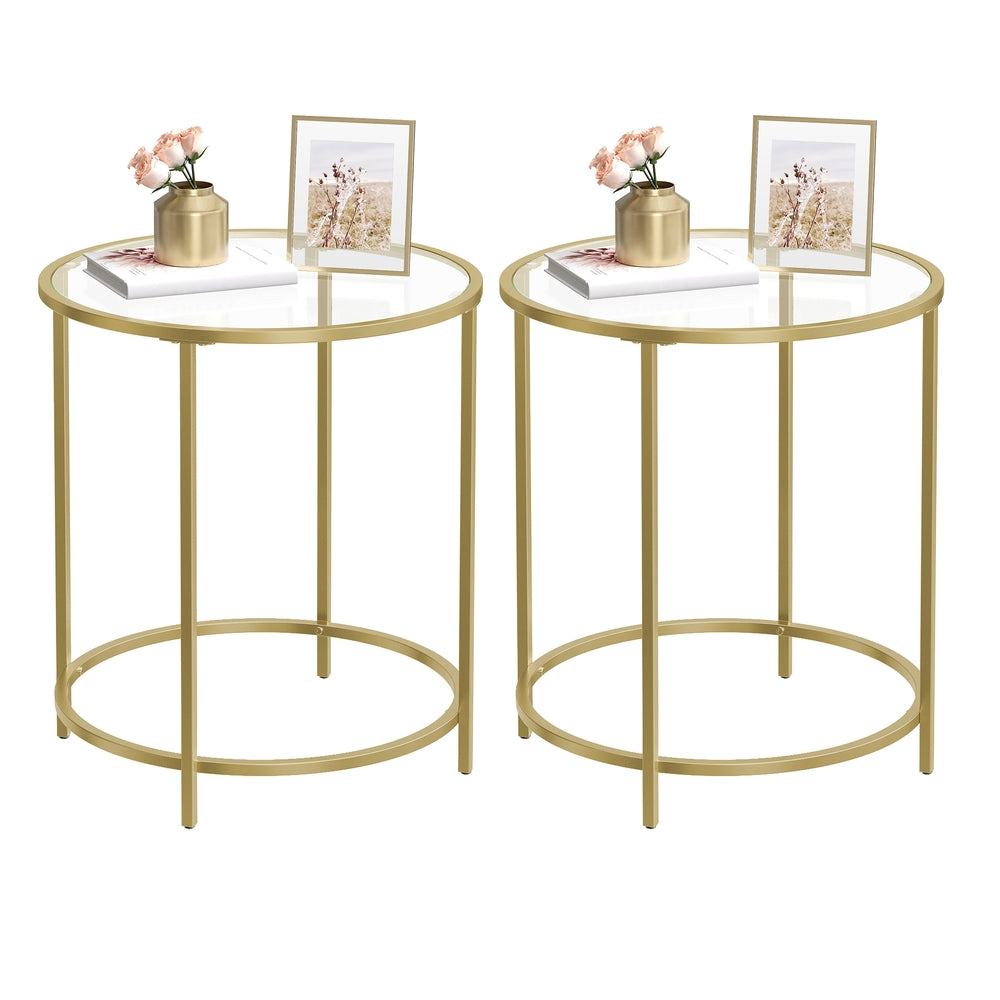 Glass End Table With Metal Frame - product photo 24