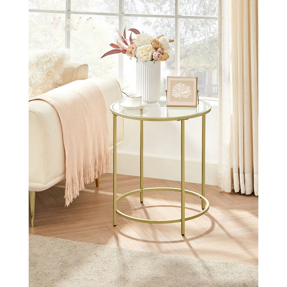 Glass End Table With Metal Frame - product photo 26