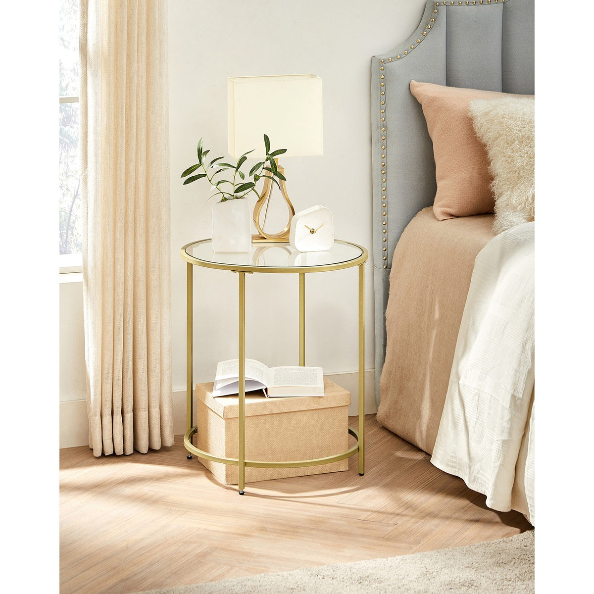 Glass End Table With Metal Frame - product photo 27