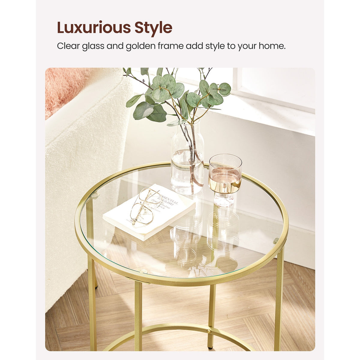 Glass End Table With Metal Frame - product photo 28