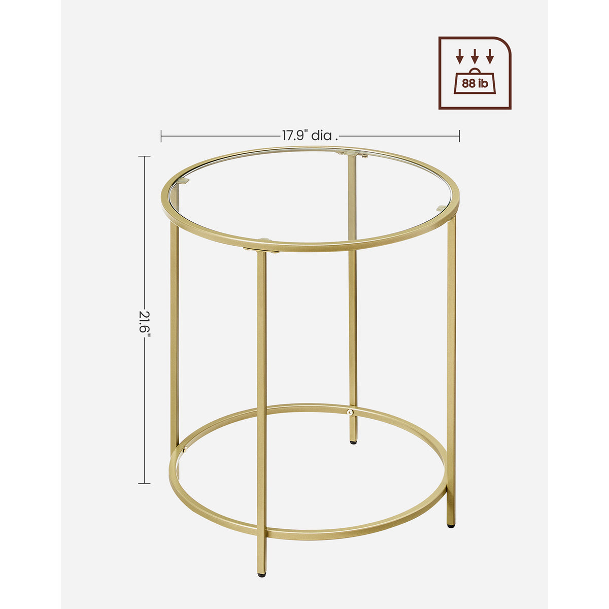 Glass End Table With Metal Frame - product photo 31