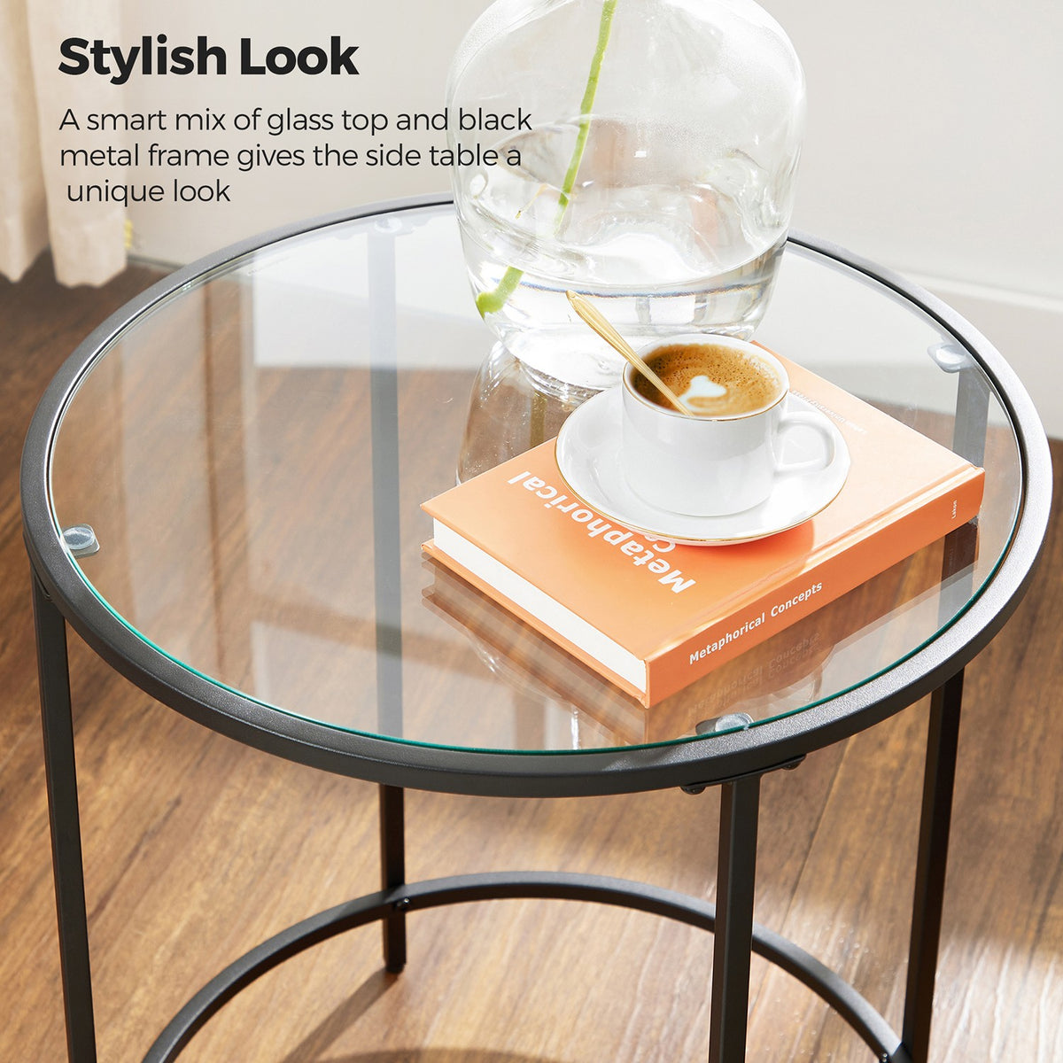 Glass End Table With Metal Frame - product photo 39