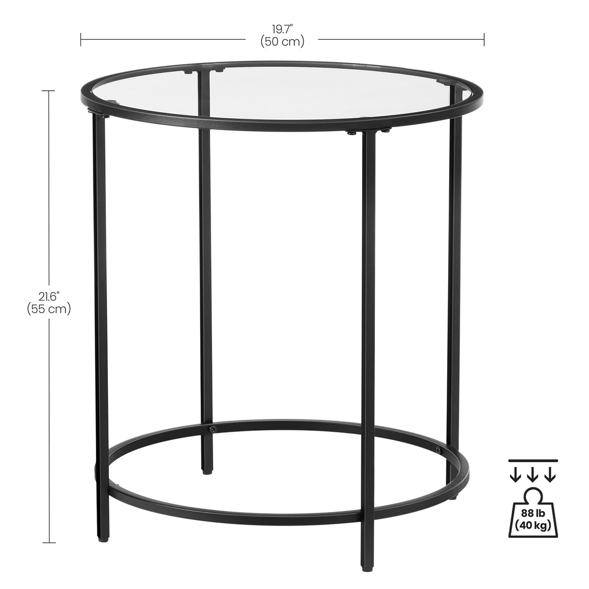 Glass End Table With Metal Frame - product photo 40