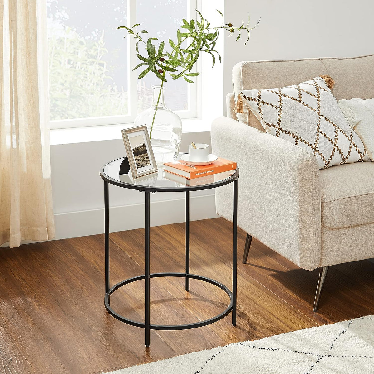 Glass End Table With Metal Frame - product photo 42