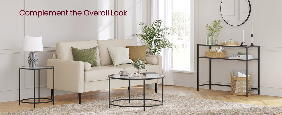 Glass End Table With Metal Frame, Set Of 1 Or 2 Living Room Tables - product photo 56