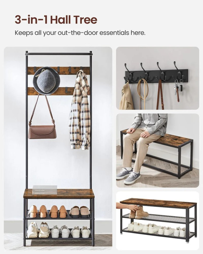 Hall Tree With Bench – product view 5 | Ridgefield Furniture
