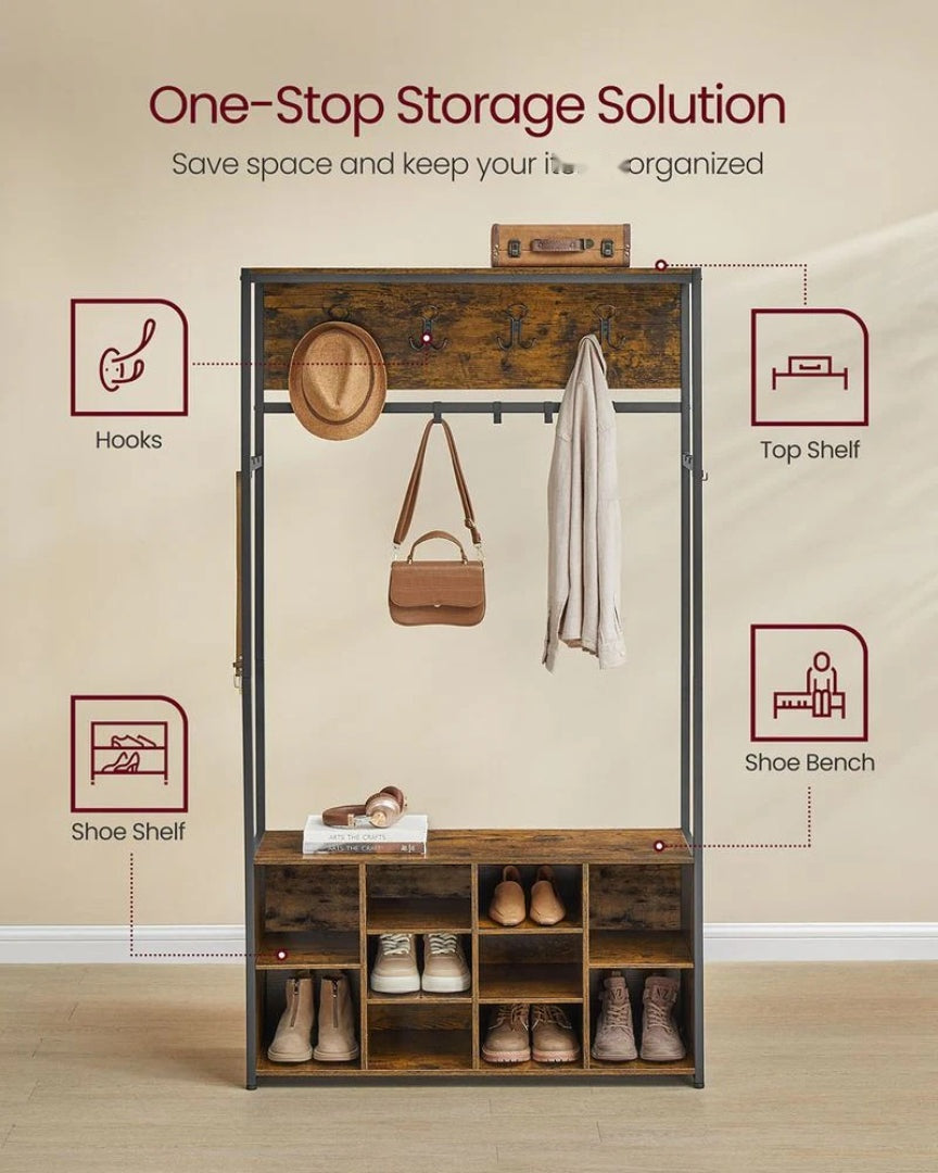 Hall Tree With Bench – product view 4 | Ridgefield Furniture