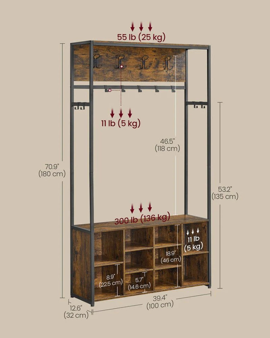 Hall Tree With Bench – product view 7 | Ridgefield Furniture