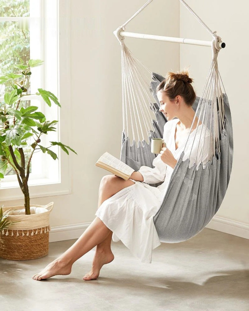 Hammock Chair With Cushions Hanging Swing Chair 330lb Capacity – product view 4 | Ridgefield Furniture