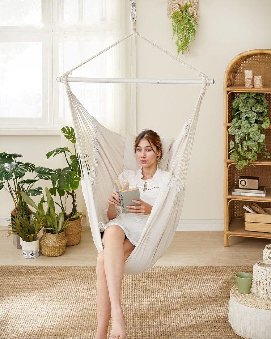 Hammock Chair With Cushions Hanging Swing Chair 330lb Capacity – product view 10 | Ridgefield Furniture