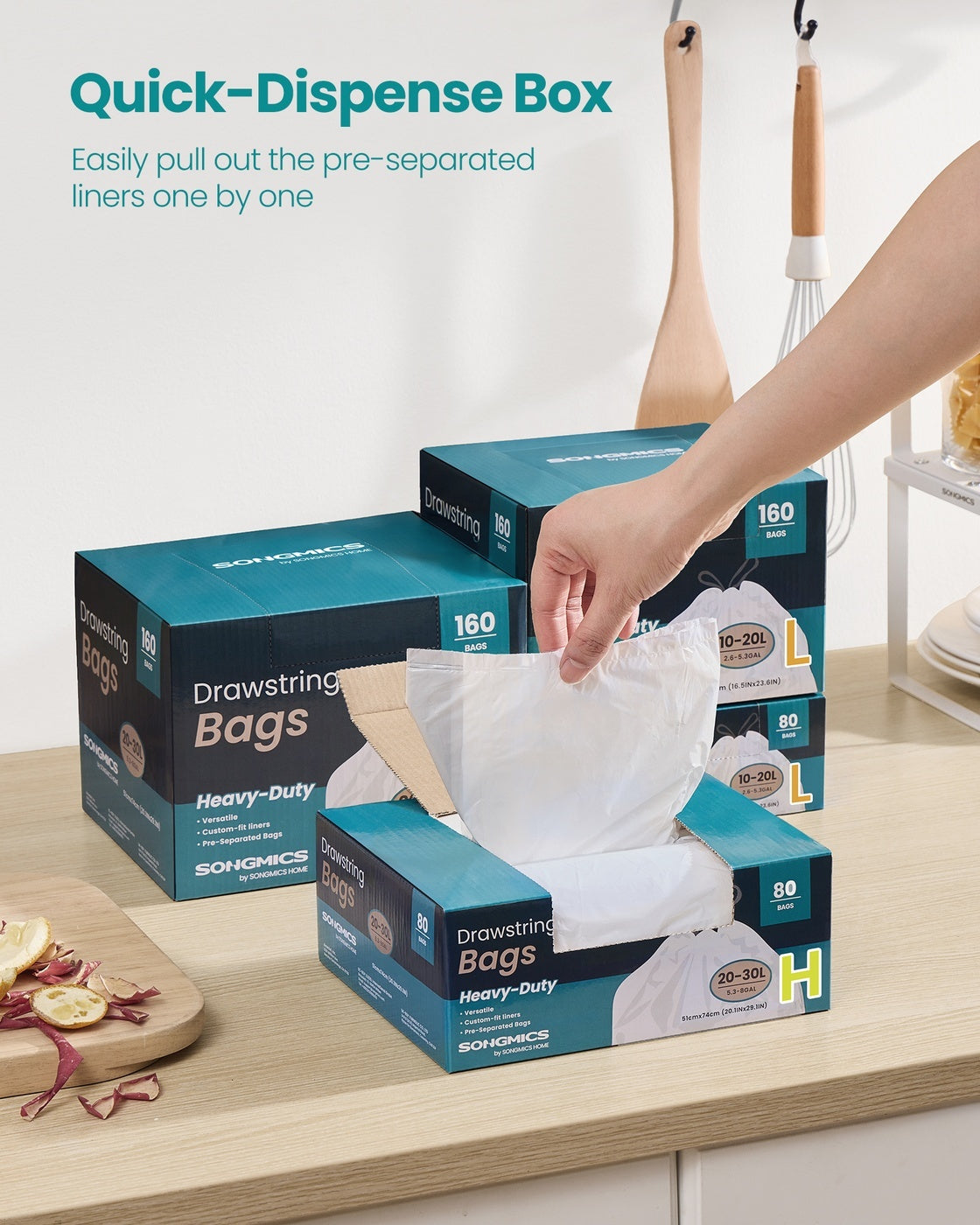 Heavy-Duty Garbage Bags With Drawstrings - product photo 11