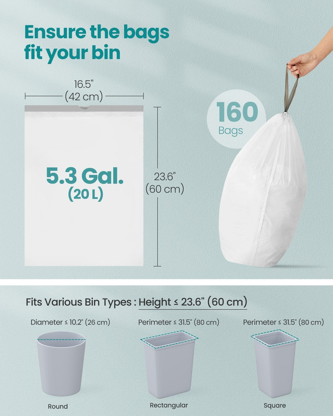 Heavy-Duty Garbage Bags With Drawstrings - product photo 21