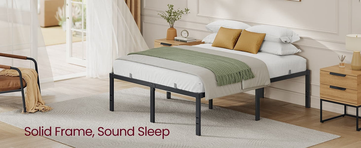 Heavy Duty Metal Bed Frame With Under Bed Storage, 550 lb Capacity - product photo 40
