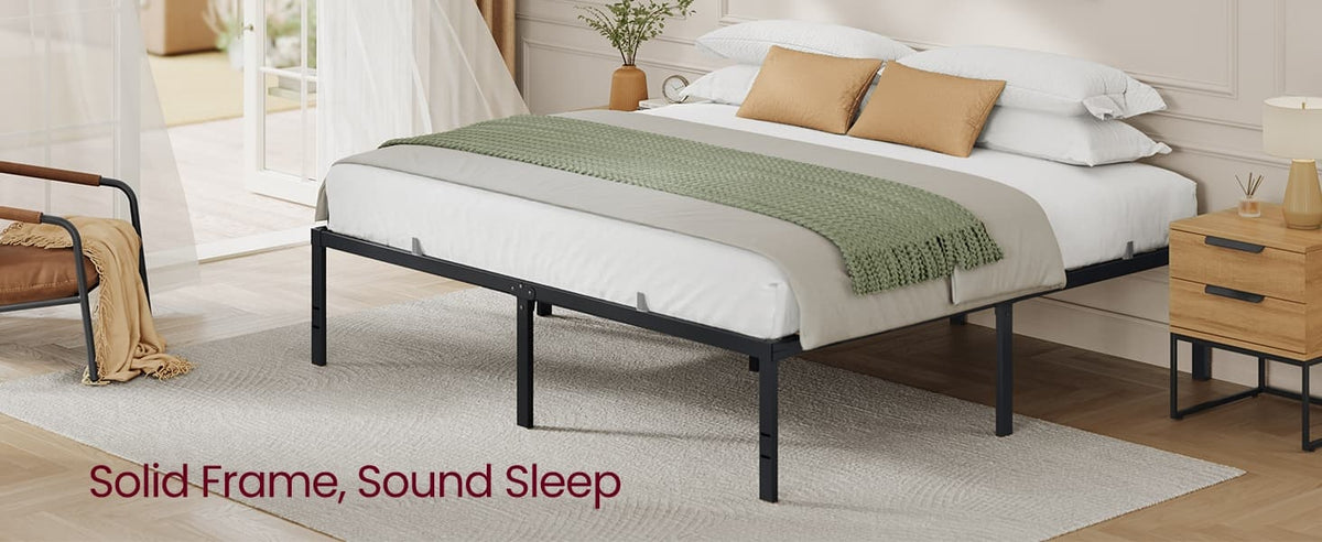 Heavy Duty Metal Bed Frame With Under Bed Storage, 550 lb Capacity - product photo 41