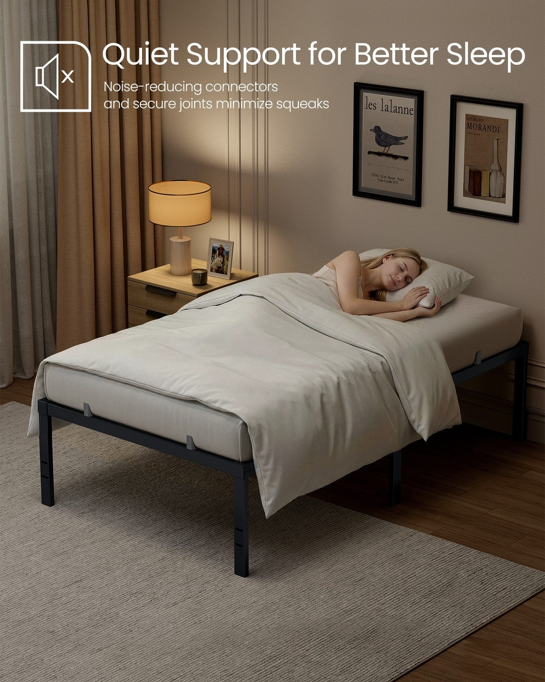 Heavy Duty Metal Bed Frame With Underbed Storage - product photo 08
