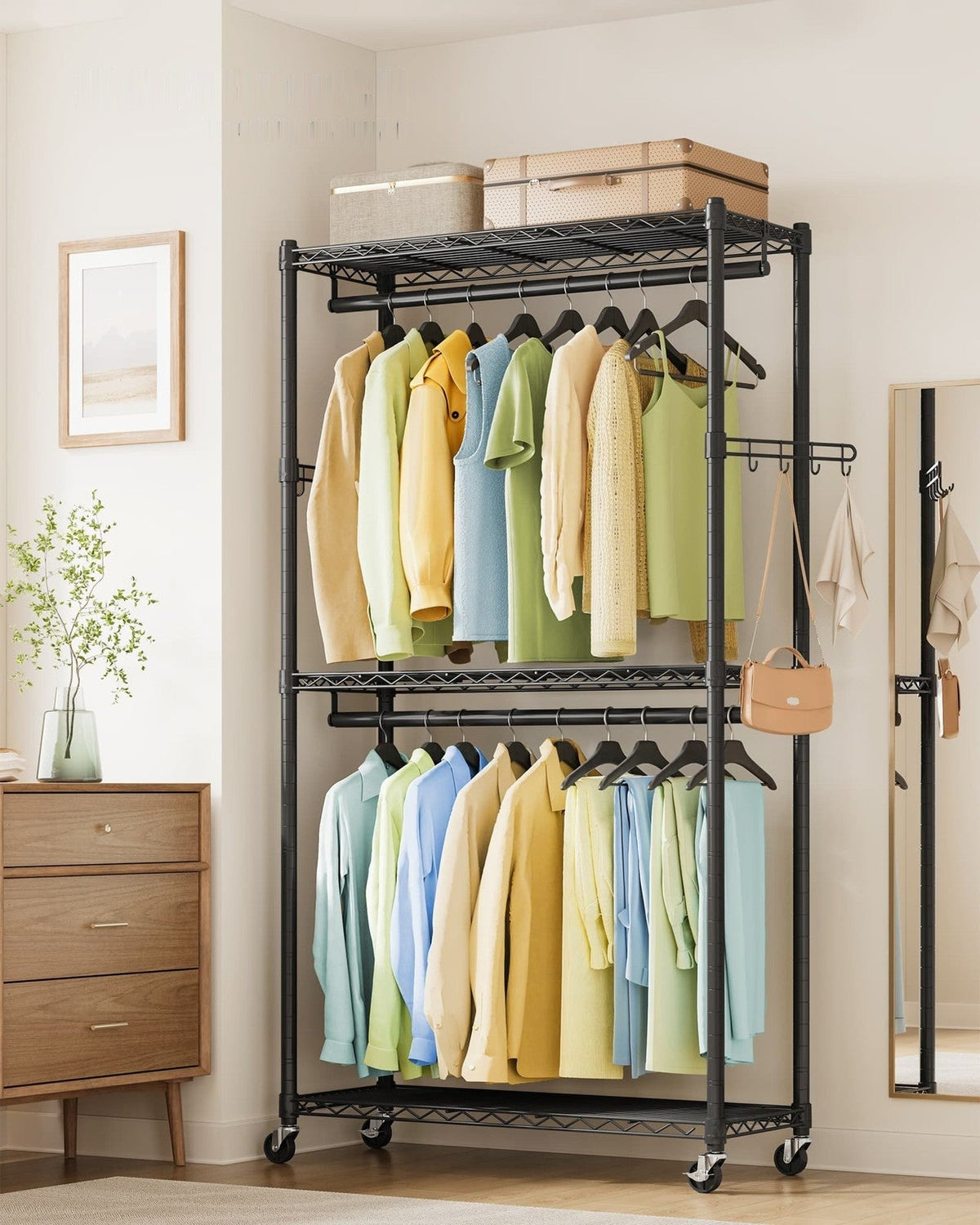 Heavy-Duty Rolling Clothes Rack - product photo 08