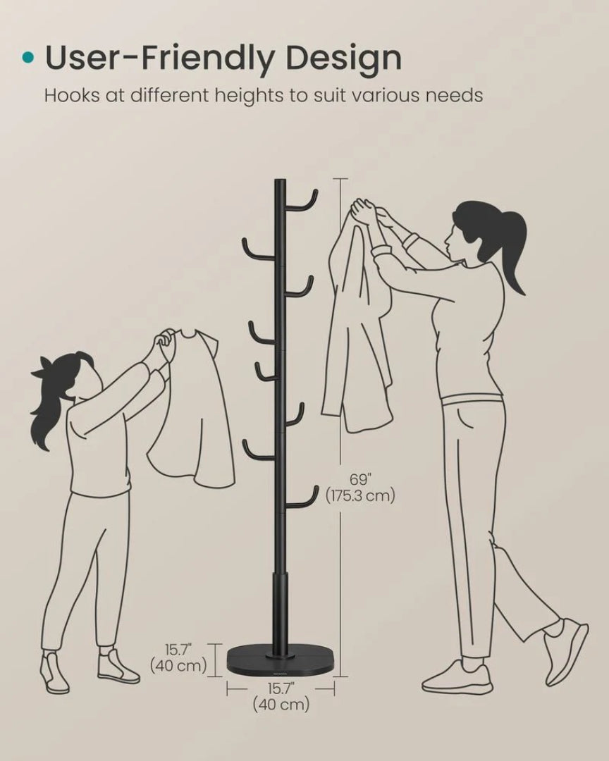 Freestanding Coat Rack With Multiple Hooks Cactus Design Stand – product view 6 | Ridgefield Furniture