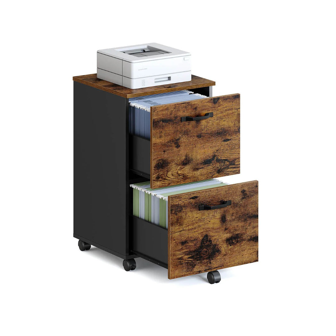 2 Drawer Rolling File Cabinet With Lockable Wheels – product view 1 | Ridgefield Furniture