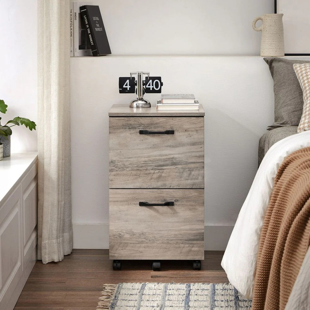 2 Drawer Rolling File Cabinet With Lockable Wheels – product view 14 | Ridgefield Furniture