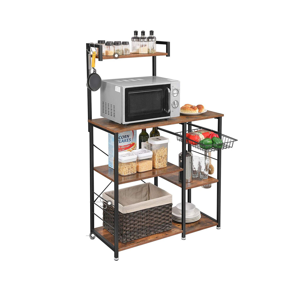 Industrial Brown Baker’s Rack With Shelves - product photo 03