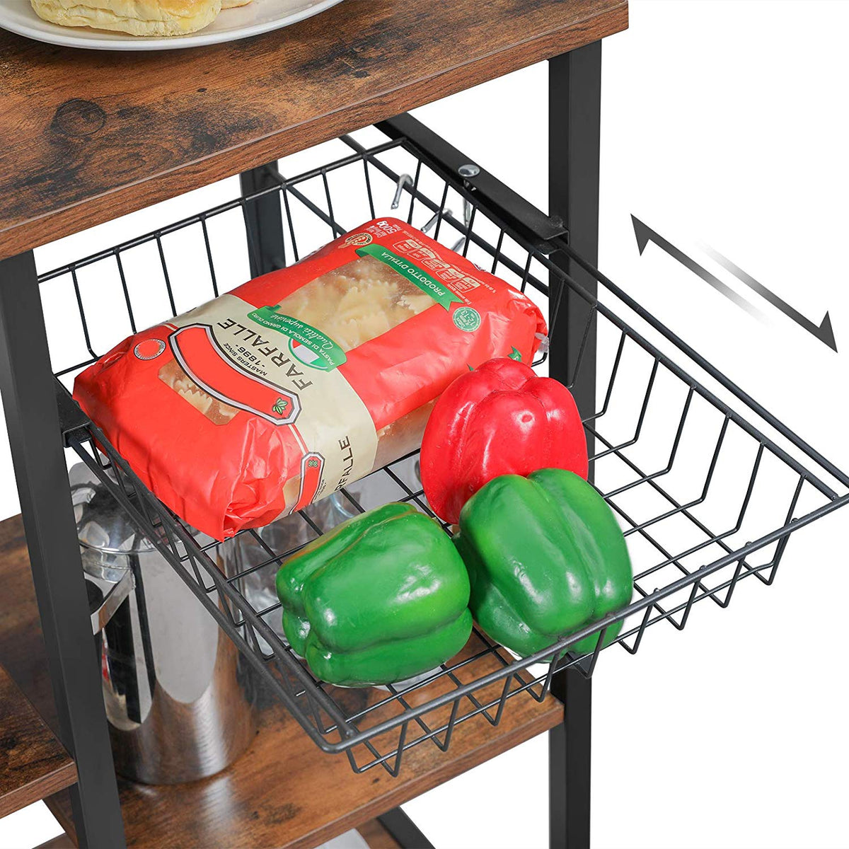 Industrial Brown Baker’s Rack With Shelves - product photo 07