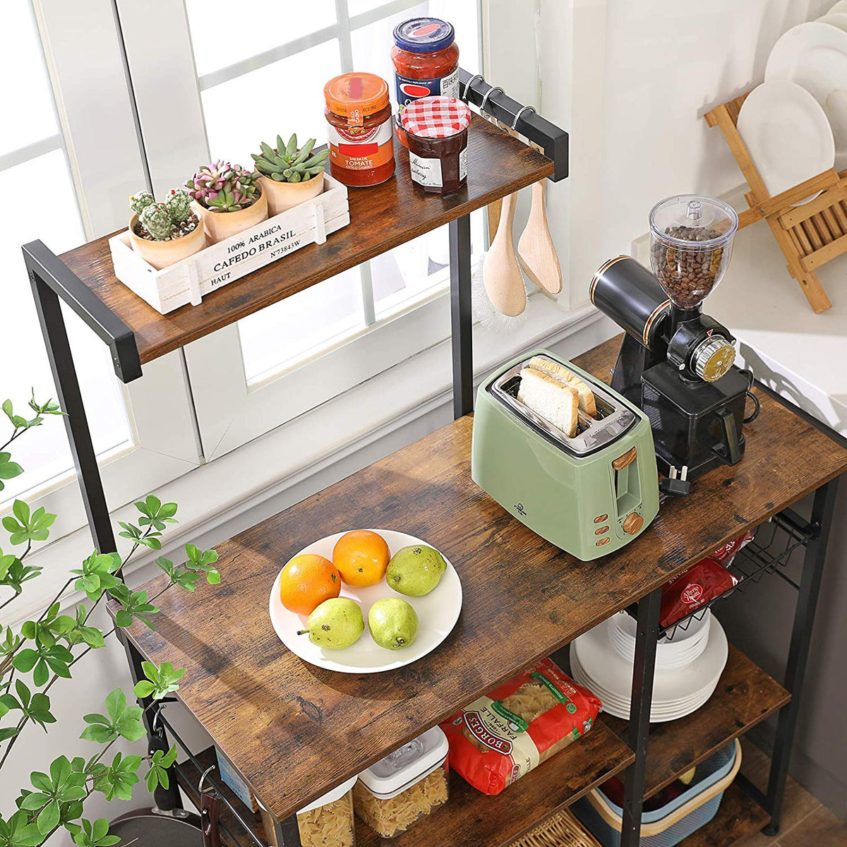 Industrial Brown Baker’s Rack With Shelves - product photo 28