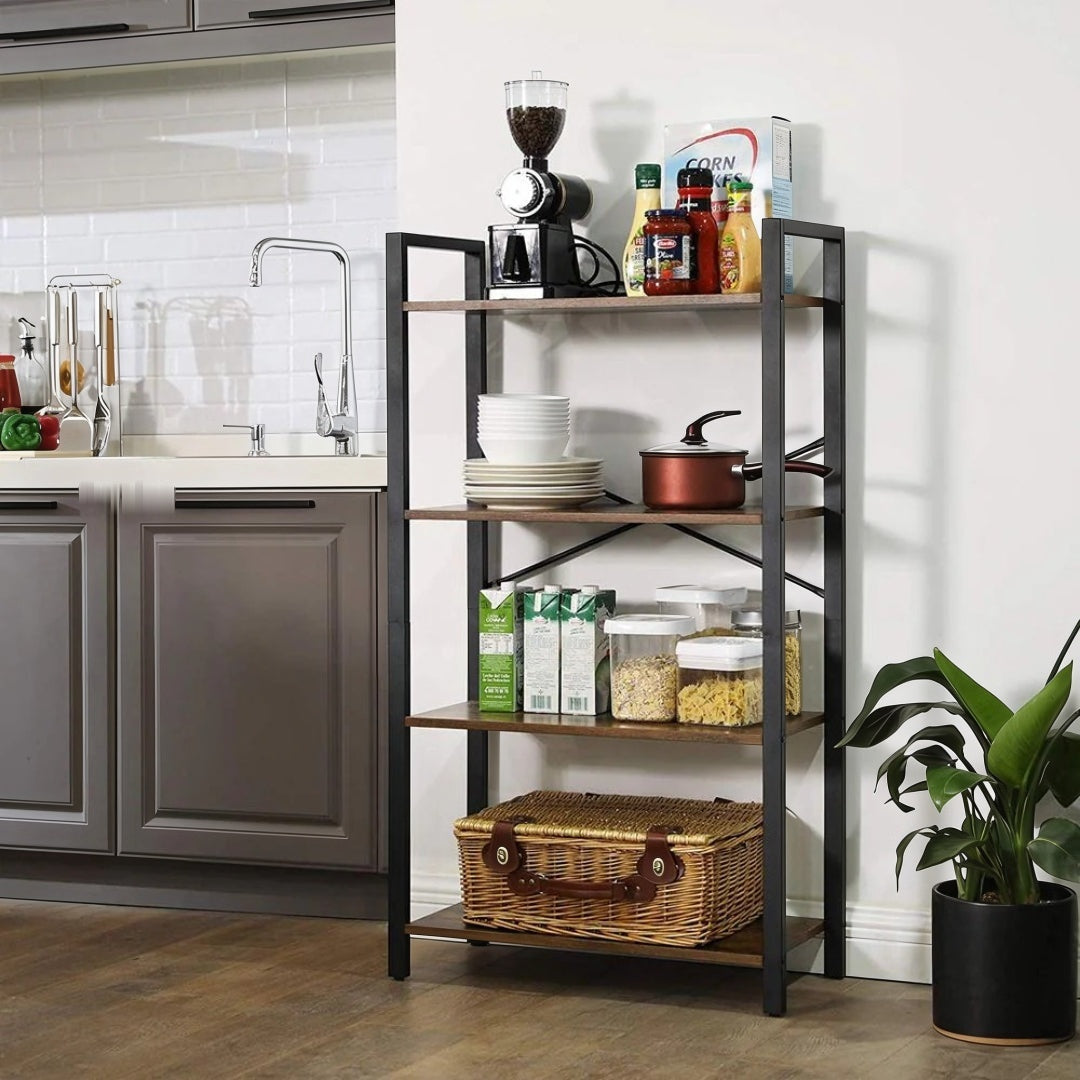 4 Tier Bookshelf With Steel Frame – product view 5 | Ridgefield Furniture