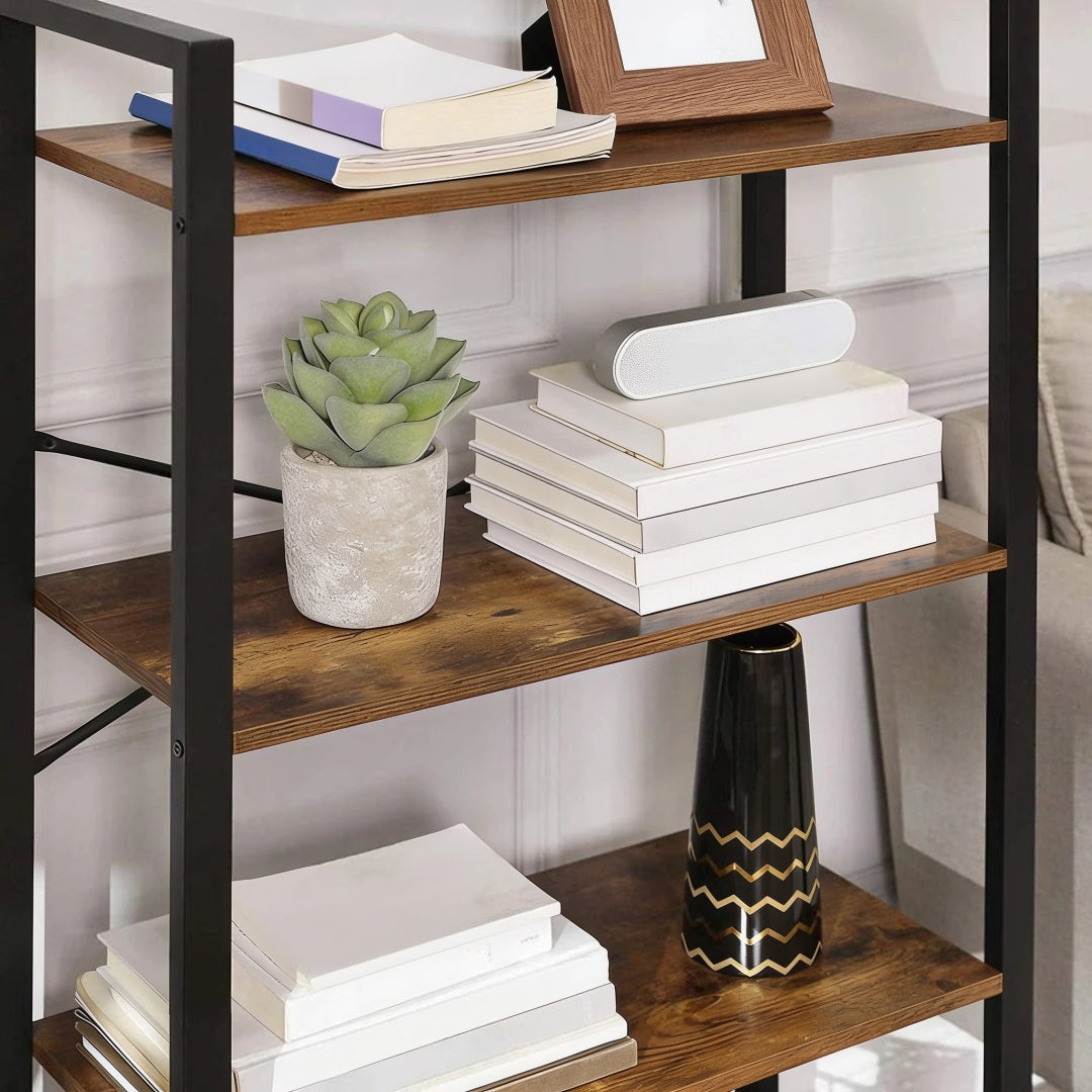 4 Tier Bookshelf With Steel Frame – product view 8 | Ridgefield Furniture