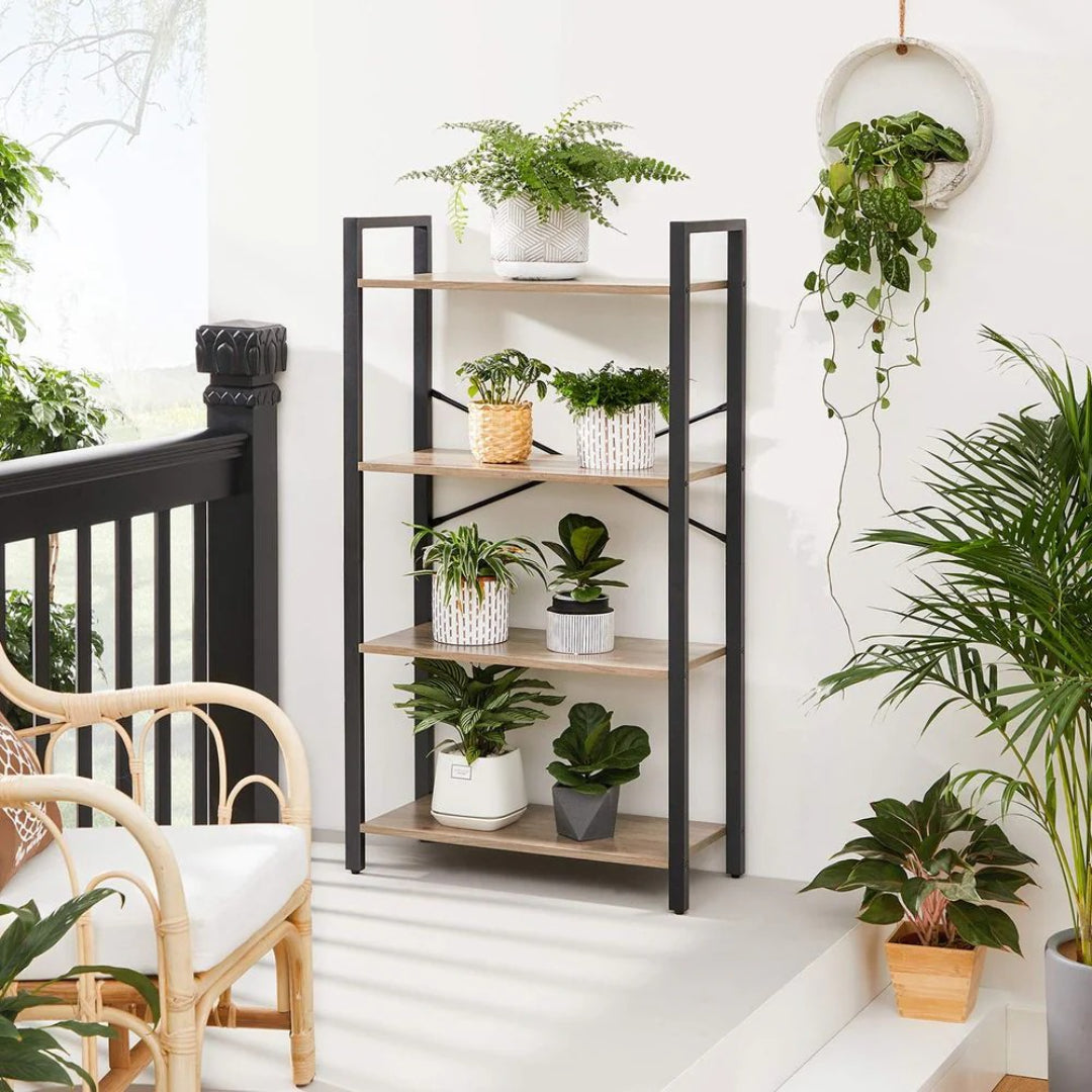 4 Tier Bookshelf With Steel Frame – product view 11 | Ridgefield Furniture