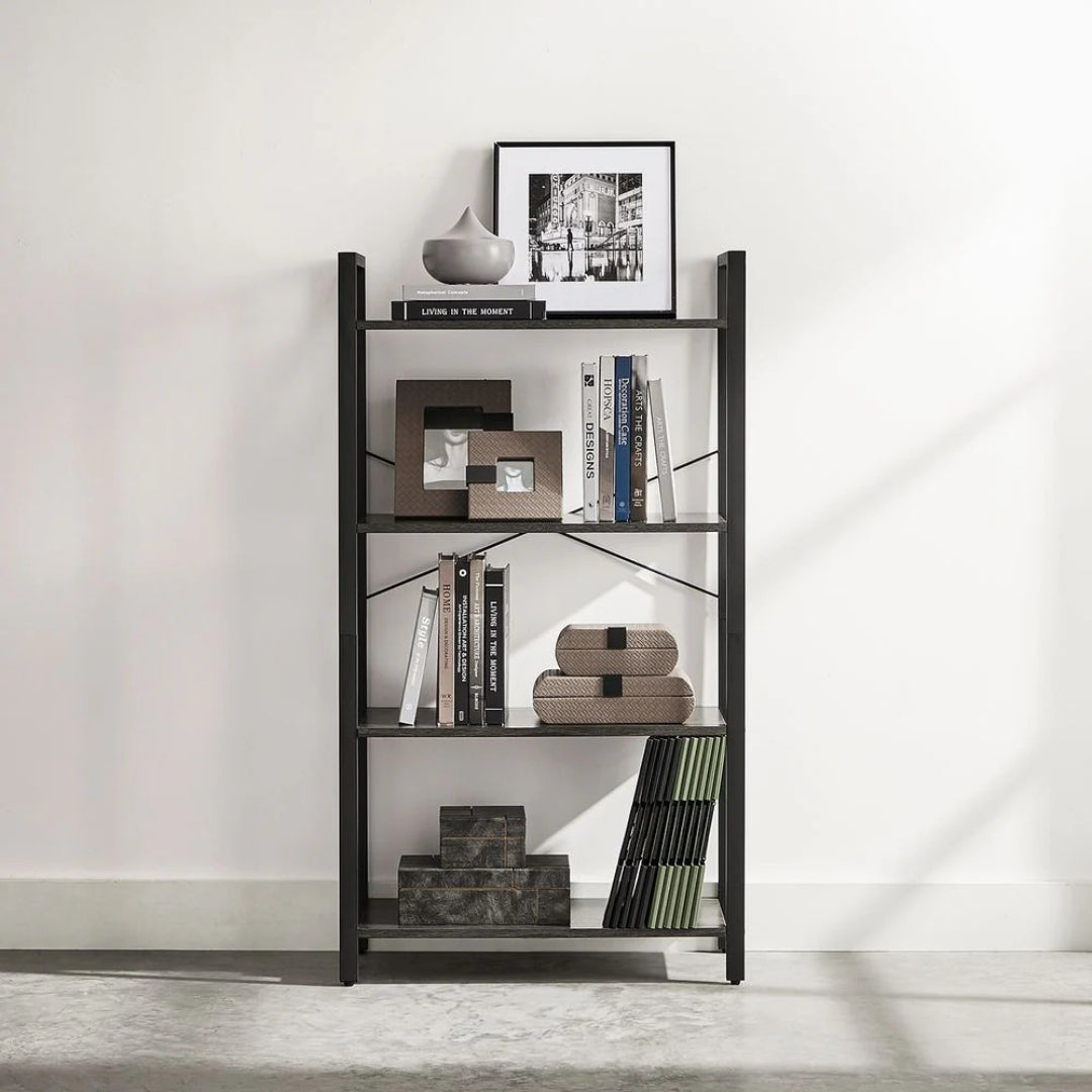 4 Tier Bookshelf With Steel Frame – product view 12 | Ridgefield Furniture