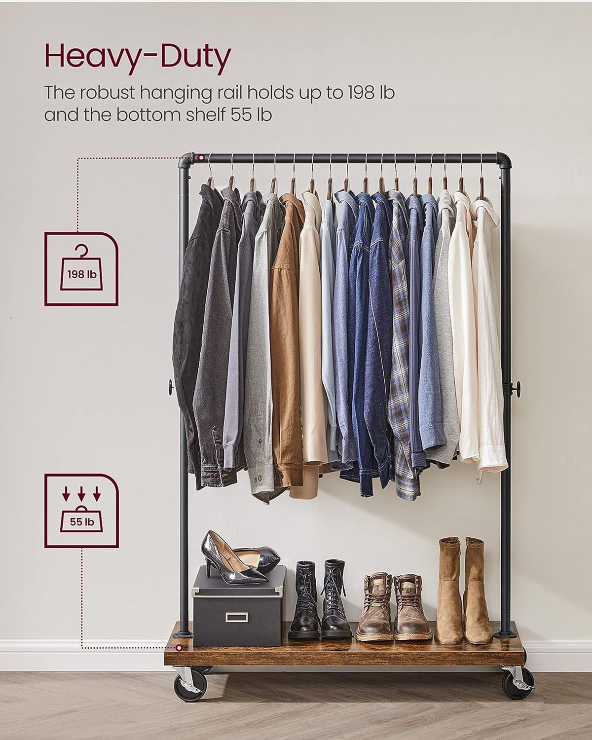 Industrial Pipe Garment Rack - product photo 06
