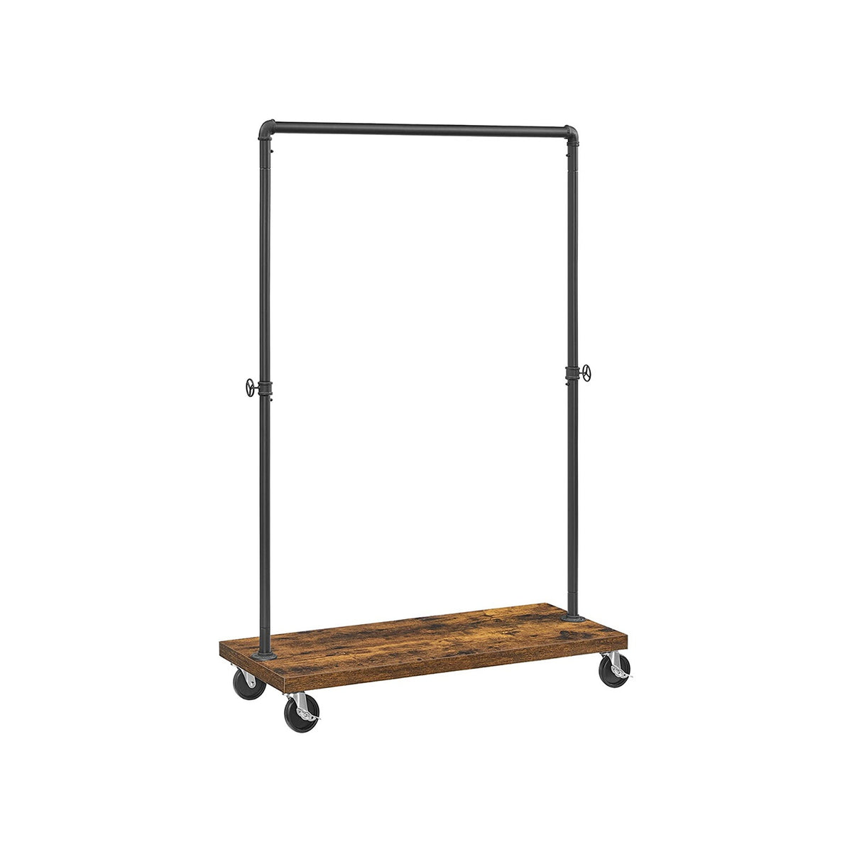 Industrial Pipe Garment Rack With Lockable Wheels And Shelf - product photo 16